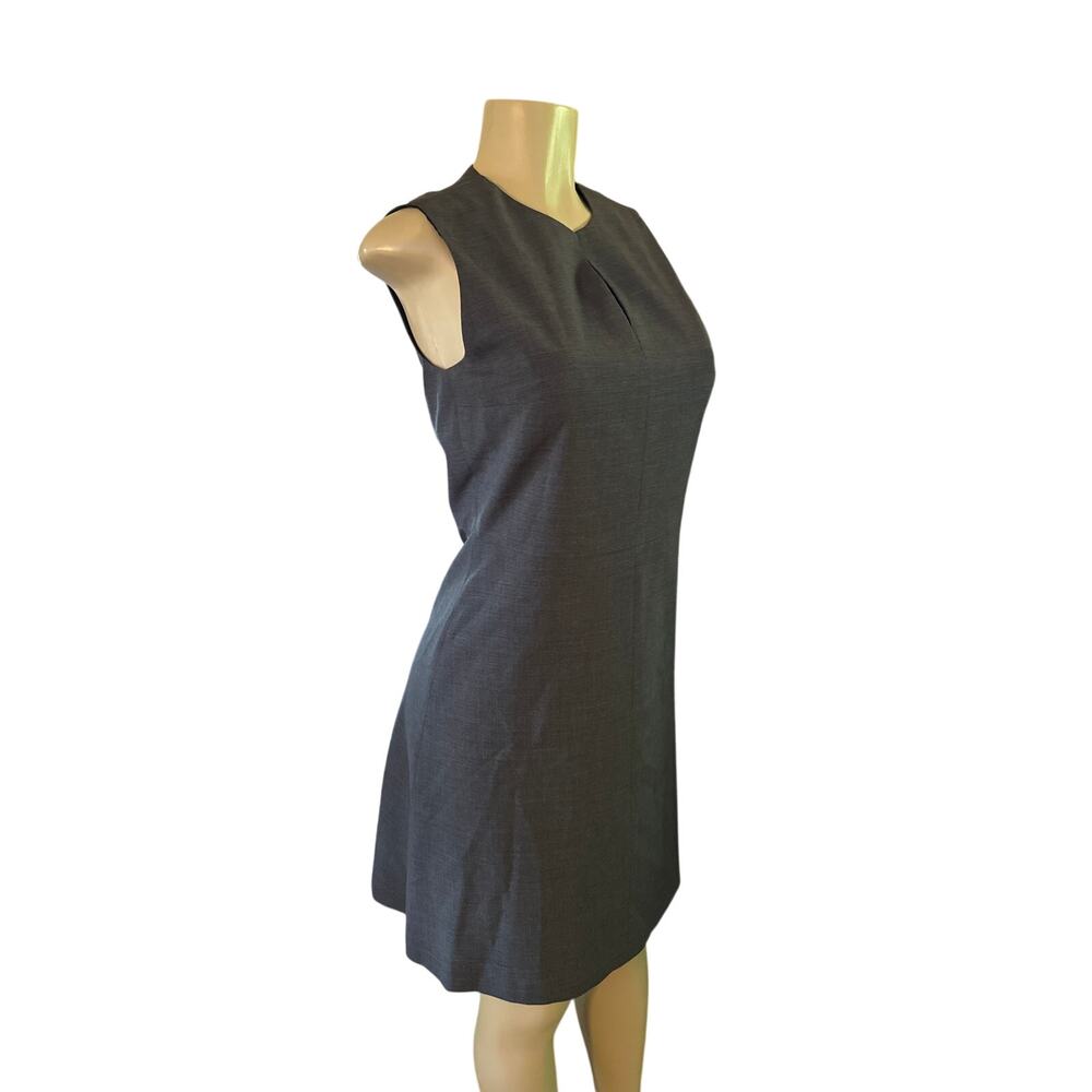 Women 4 Theory Miyani Sevona Wool Sleeveless Gray Midi Sheath Dress Suit Career
